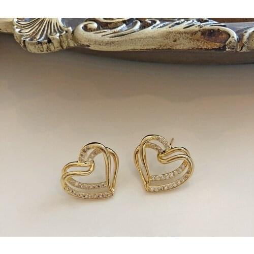 Heart-shaped earrings 2021 new trend earrings temperament Korean style simple personality ladies earrings jewelry accessories