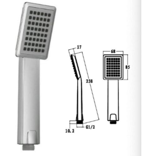 SHUIELIN High Pressue Handheld Shower Head ABS Water Saving Square Hand Shower Waterfall Shower Head Bathroom Fixture