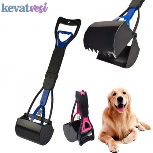 Long Handle Pet Pooper Scooper Dog Cat Poop Cleaning Tools Foldable Dogs Poop Pick Up Scooper Animal Waste Outdoor Dog Supplies