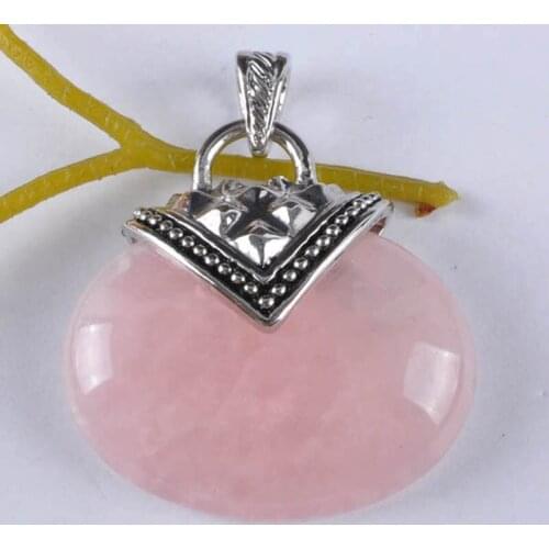 Natural Rose Crystal Bead GEM Pendant Jewelry S625