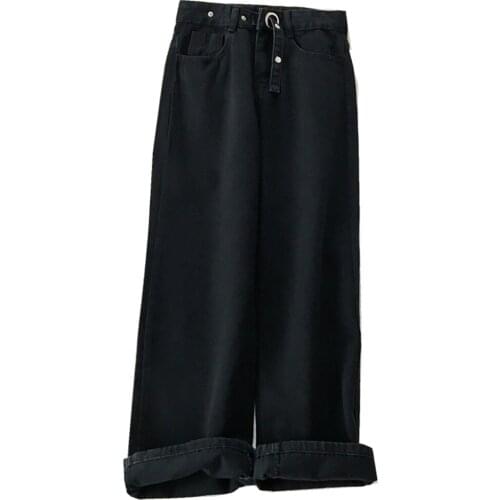 ZG1618 spring 2021 new fashion high-waisted straight show slim women loose wide-leg jeans trend cheap wholesale