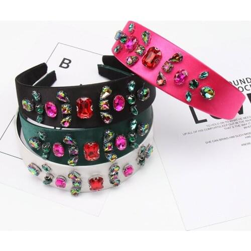 Fashion Baroque Rhinestone Hairband Women Luxurious Crystal Diamond Headbands Wide bezel For Girls Hair Band Hair Accessories