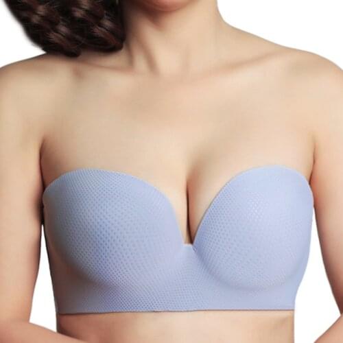 Multi-way Womens Smooth Seamless 1/2 Half Cup Bra Strapless Convertible Push Up lingerie Free shipping 34 36 38 40 42 44 B C D