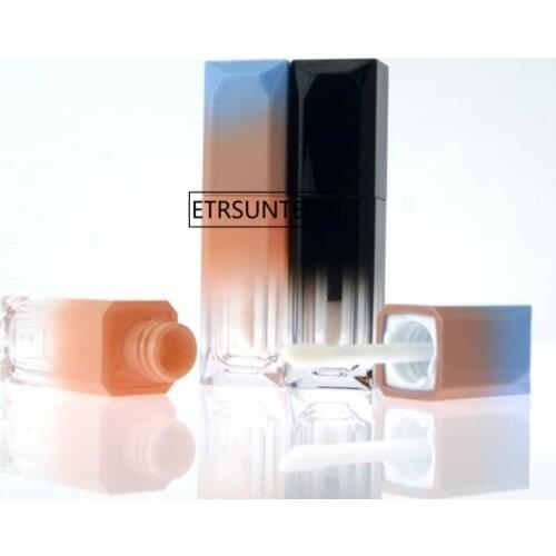100pcs 5ml Empty Plastic Lip Gloss Tube Square Pink Blue Gradient Cosmetic Beauty Liquid Lipstick Bottle Lip Oil Bottle F2697