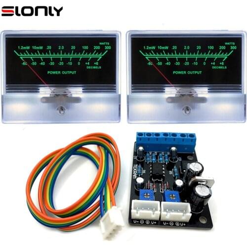 2pc TN-90 VU Meters with 1pc Driver Board Head Power Discharge Flat Front Stage Tube Amplifier DB Sound Pressure Meter Backlight
