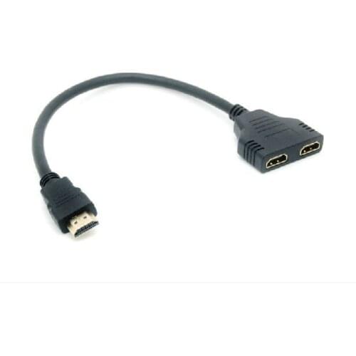 200pcs Dual HDMI 1 Male To Dual HDMI 2 Female Y Splitter Cable Adapter for PS3 PS4 HDTV DVD