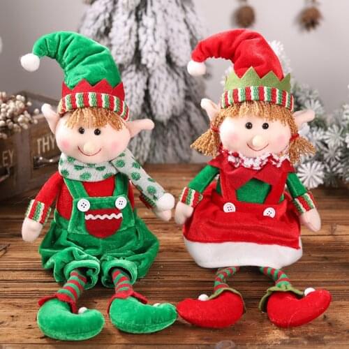 2020 Merry Christmas Elf Doll Toys For Home Ornaments For Kids Gift Birthday Holiday Table Decoration Plush Doll Toy Soft Cute