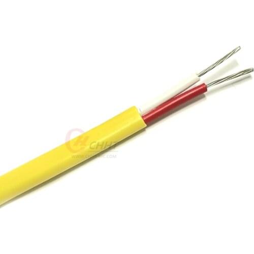 2x7x0.3mm J-Type Yellow Flame-Retardant PVC Thermocouple Wire Electrical Wires