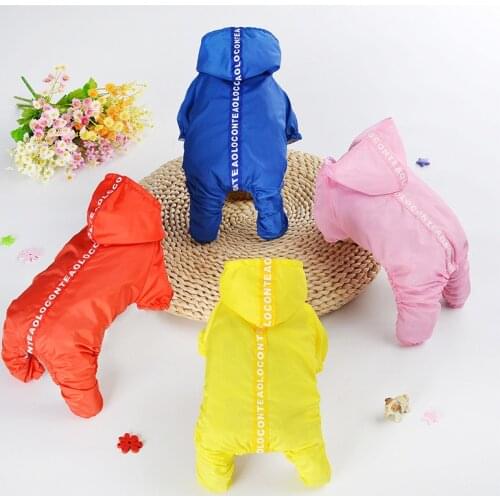 4 Color Hooded Pet Dog Raincoats Waterproof Clothes For Small Dogs Chihuahua Yorkie Dog Raincoat Poncho Puppy Rain Jacket XS-XXL
