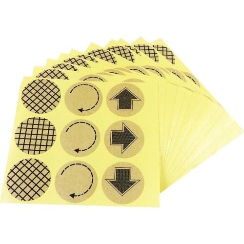 450pcs/lot Round Kraft paper Lattice & Arrow series seal Sticker for Handmade Products Gift package label