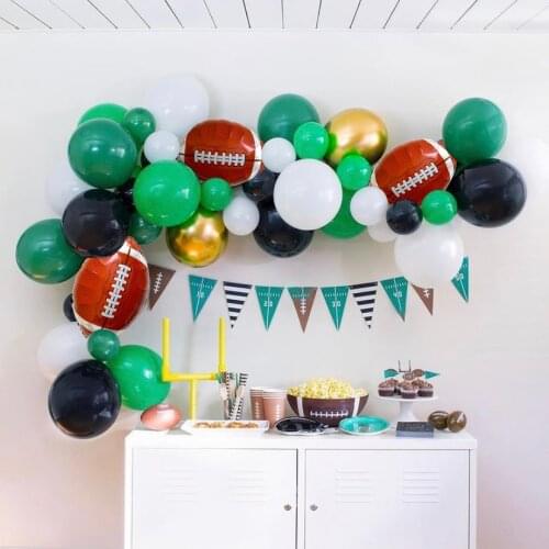 47pcs 18inch RugbyBall Foil Balloons Arch Kit Garland Rugby Helium Globos Sports Theme Birthday Party Decoration Boys Toy Gift