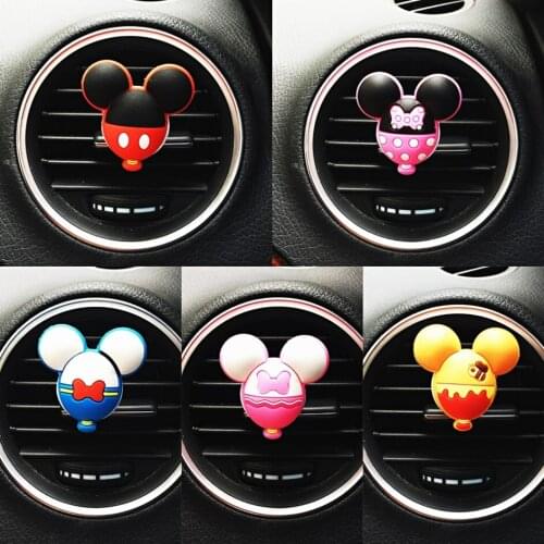 5Pcs Fragrance Clip Cartoon Perfume Car Wholesale PVC Lovely Vent Air Freshener Cute Mouse Auto Accessories Lemon Flavour