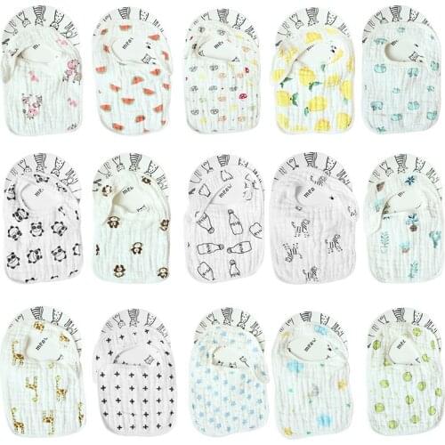【8 layers】1pcs Cotton Baby Bibs Waterproof Bandana Baby Girls boys Bibs Burp Cloths Toddler U-shaped Meal Pocket Towel Bandanas