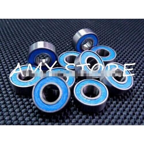 ABEC-3 (10 PCS) R166-2RS 3/16"x3/8"x1/8" Rubber Sealed Ball Bearing R166RS Blue