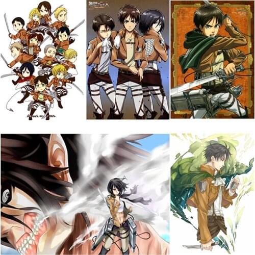 Attack on Giant Anime Posters prints white coated paper home art Brand