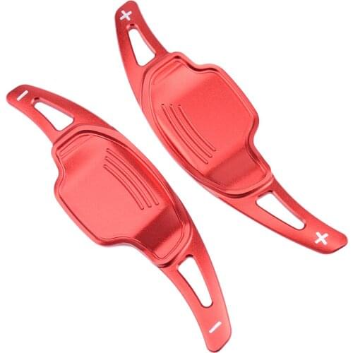 Car Red Aluminum Alloy Steering Wheel Shifters Shift Paddle Extension Fit for Chevrolet Camaro 2012 2013 2014 2015