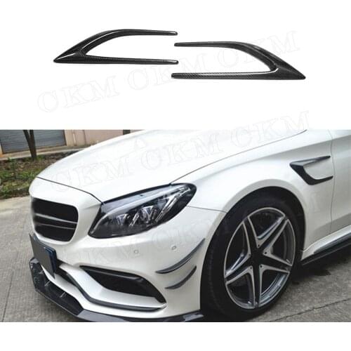 C Class Carbon Fiber Side Bumper Trims Fender Vents for Mercedes Benz W205 C63 AMG C200 C260 C300 Sedan Coupe 15-17