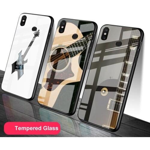 Guitar Music Tempered Glass Phone Case For Redmi Note 5 6 7 8 9 Pro Note8T Note9S Redmi8 9 Cover Shell