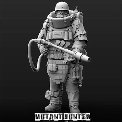 Resin Figure 1/24 Scale Model Kit Heavy Armor Mutant Hunter Assembling Model Resin Kit Colorless Self-Assembled Toy R378