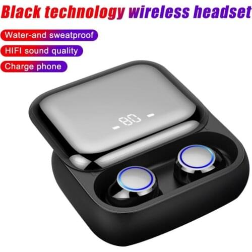 M13 TWS Bluetooth5.0 HiFi 3D Sound Earphone Large Capacity Bluetooth Headset Phone Holder Waterproof Earpieces with Slide Lid