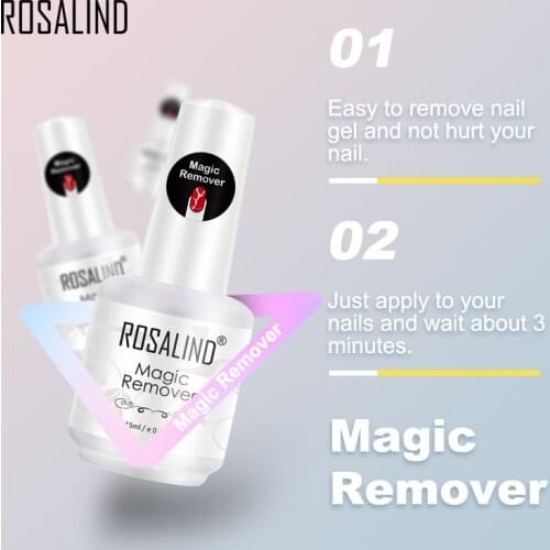 ROSALIND Nail Gel Polish Magic Remover For Manicure Fast Clean Within 2-3 MINS UV Gel Nail Polish Remove Base Top Coat