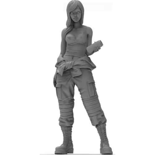 1/35 Scale Unpainted Resin Figure girl in action collection figure