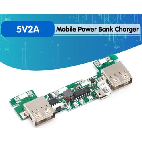 USB 5V 2A Mobile Power Bank Charger Module Lithium Li-ion 18650 Battery Charging Board LED Indicator New Version