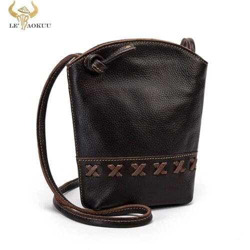 New Original LEATHER Famous Brand Luxury Ladies Small 8" handbag Shoulder bag Women Designer female Retro Cross-body bag 109