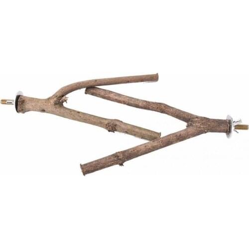 2019 New Arrivials 1Pc 15cm Pet Parrot Raw Wood Fork Tree Branch Stand Rack Toy Hamster Branch Perches For Bird Cage