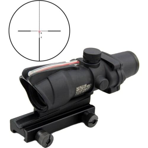 ACOG 4x32 Fiber Source Red Illuminated Scope Tactical Red Fiber Crosshair Reflective Coating Weaver Riflescopes Black