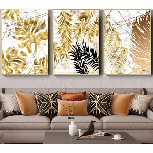 Landscape Canvas Painting Golden Leaves Posters and Prints Wall Art Decorative Color Living Room Corridor Decor Bedroom Pictures