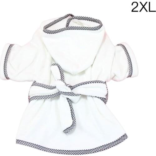 Pet Pajama Robe With Hood Soft Cotton Hooded Bathrobe Quick Drying Absorbent Soft Pet Nightwear Bath Towel For Dogs 6 Sizes