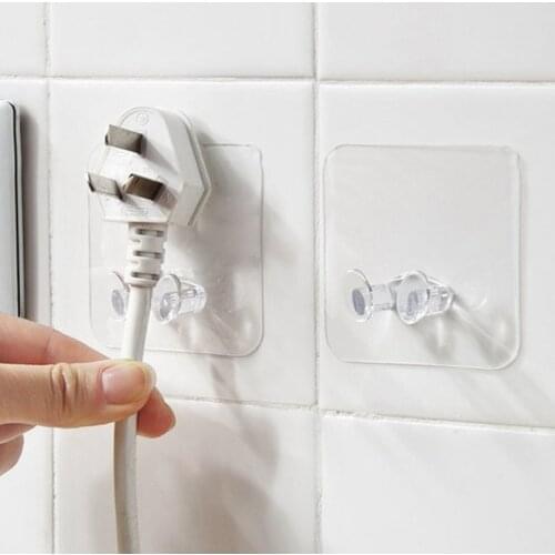 1/3/5PCs Transparent Wall Hooks Waterproof Oilproof Self Adhesive Hooks Reusable Seamless Hanging Hook For Kitchen Bathroom