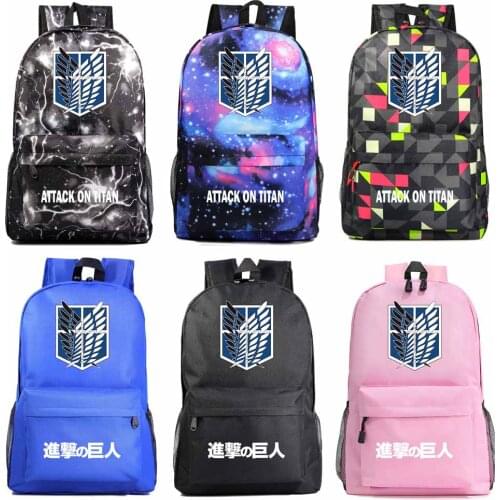 Christmas Cartoon Anime Wings Attack On Titan Boy Girl Book School bag Women Bag pack Teenagers Schoolbags Men Student Backpack
