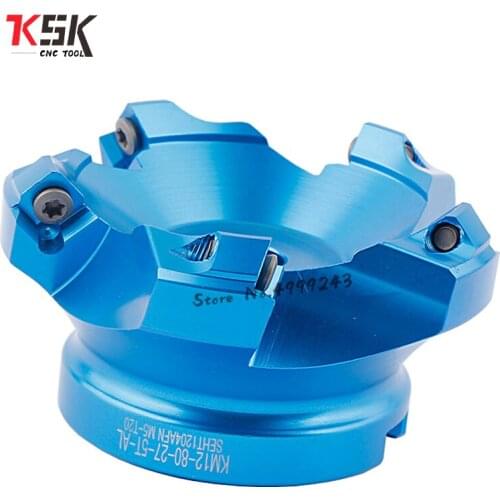 High efficiency KM 45 degree indexable Face Mill for aluminum anti tooth milling cutter cutting dia 80mm connection SEKT1204