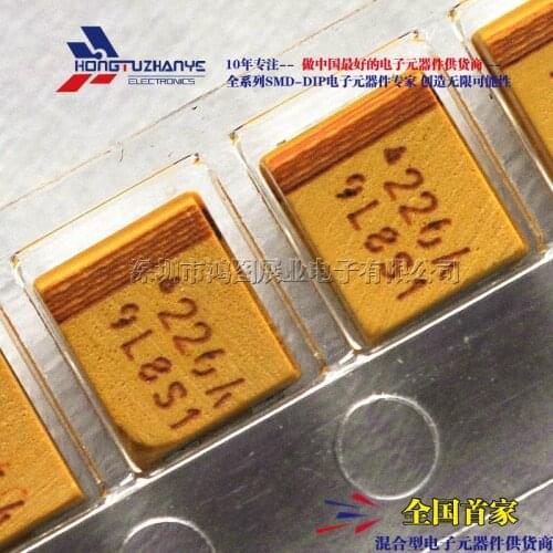 50PCS/LOT SMD Tantalum Capacitors 226A 22UF 10V B 3528/1210 Type B Tantalum Capacitors Polarity
