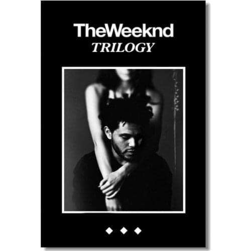 The Weeknd TRILOGY singer Album Rap Tour Music Silk Fabric Wall Poster Art Decor Sticker Bright