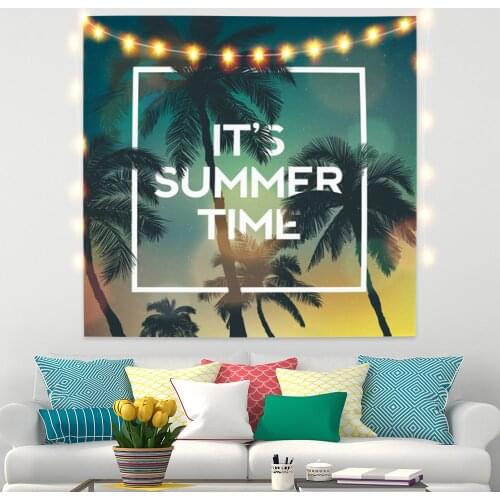 Tropical Tapestry Palm Trees ITS Sumer Time Sunset Fashion Boho Decor Picnic Beach Mat