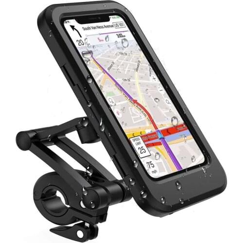 Cycle Phone Holder Waterproof,Motorcycle Handlebar Mount,Mountain Bicycle Cellphone Clamp,Scooter Phone Clip Freely Adjustable H