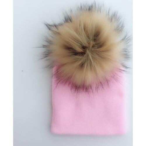 Infant toddler baby knitting winter hat cap girl boy kids mink faux fur pompom children crown beanies casual skullies