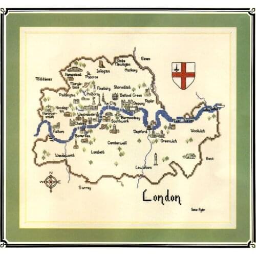 Manufacturer Embroidery London Map Cross Stitch Patterns for Halloween with 100% Cotton Flosses & Free Shipping for Home Decor