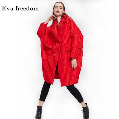 Winter loose style chinese red color 90% real duck down coat female bat sleeved double breasted warm down coats wq749 dropship