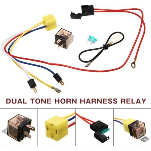 1set 12V High-quality Wire Mount Electric Air Horn Wiring Harness Relay Horns For Truck Cars Motorcycle Parts Accessories