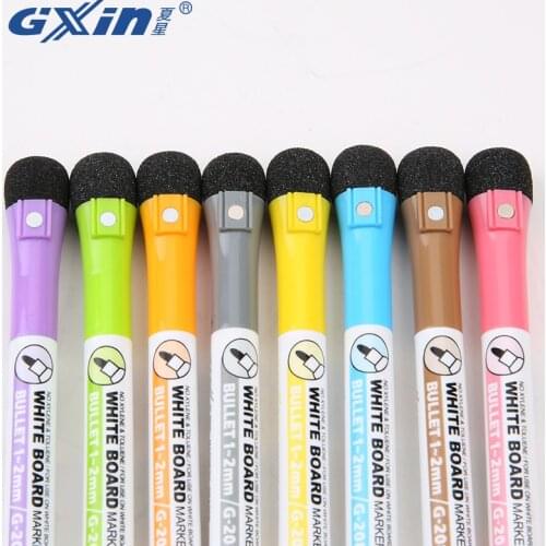 1 magnetic whiteboard pen erasable whiteboard mark magnetic eraser office supplies 8 colors available