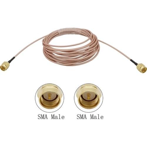 1Pcs RG316 Cable Assembly SMA Male Plug to SMA Male Straight Connector RF Coaxial Jumper Pigtail Cables for Radio FPV Antenna