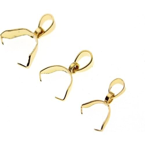 10pcs Stainless Steel Necklace Pendants Pinch Bail Clip Necklace Connector Clasps Jewelry Making Supplies DIY Accessories Z422