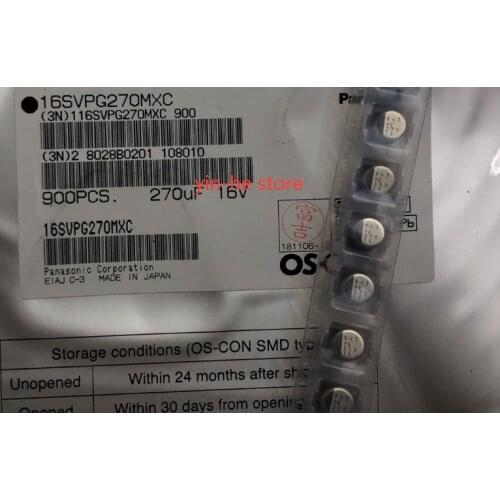 20PCS 16SVPG270MXC 16V270UF 6.3x8 Panasonic SMD Solid Capacitor 16SVPG270MXC
