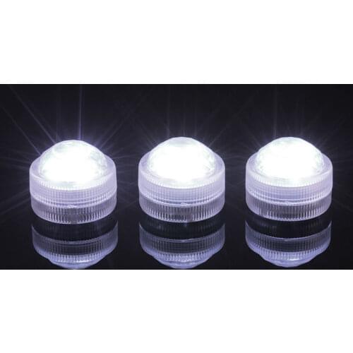 20Pcs LED White Submersible Floral Vase Super Bright Wedding Waterproof Decor Tea Light Underwater each With 2 CR-2032 Batteries