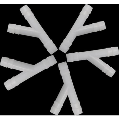 50 Pcs Outter Diameter 10mm Y Shaped Rabbit Chicken Drinkers Connectors Poultry Birds Water Cups Pipe Connection Fittings