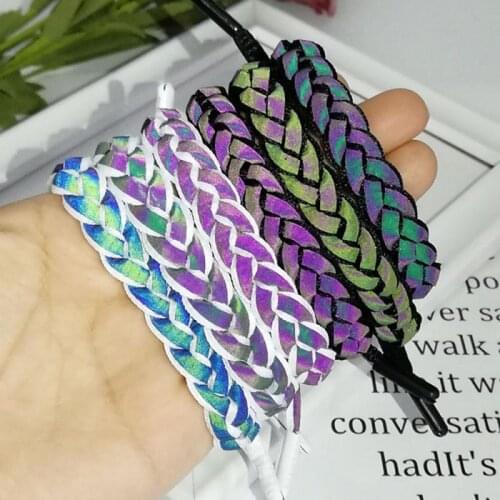 Womens Fashion Little Lion Bracelet Reflective Woven Bracelet Gradient Fluorescent Couple Hand Rope Men Jewelry Chain Gift 2020